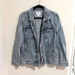 Old Navy Light Blue Denim Jacket lightly distressed